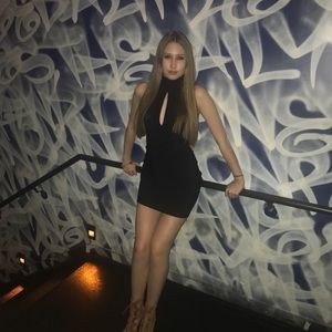 Black go out adjusted Marciano dress